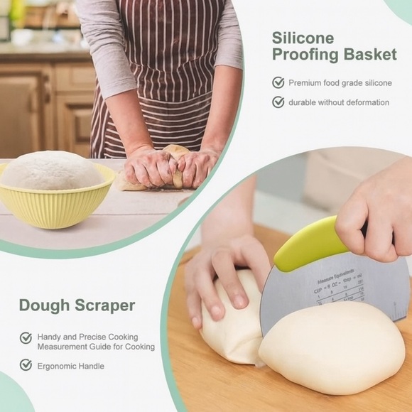 2 PCS Silicone Bread Proofing Basket - Picture 3 of 11